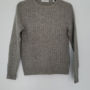 Ann Taylor Factory Classic Cable Knit Sweater in Gray